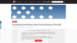 
                            4. Facebook promises new Portal devices this fall | VentureBeat