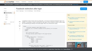 
                            3. Facebook redirection after login - Stack Overflow