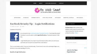 
                            1. Facebook Security Tip – Login Notifications | Be Web Smart