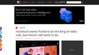 
                            3. Facebook wants Portal to be the king of video calls, but there's still ...