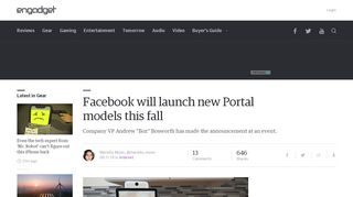 
                            4. Facebook will launch new Portal models this fall - Engadget