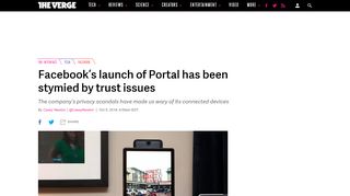 
                            7. Facebook's launch of Portal has been stymied by trust issues ...