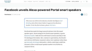 
                            9. Facebook's new Portal smart speaker is powered by Alexa ...