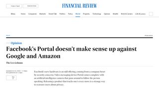 
                            9. Facebook's Portal doesn't make sense up against Google and Amazon