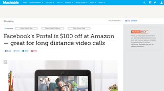
                            4. Facebook's Portal is $100 off at Amazon — great for long distance ...