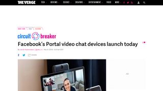 
                            7. Facebook's Portal video chat devices launch today - The Verge