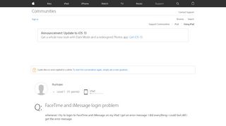 
                            3. FaceTime and iMessage login problem - Apple Community