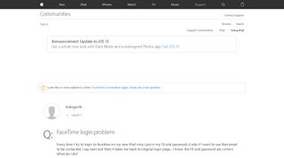 
                            8. FaceTime login problem - Apple Community