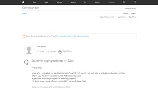 
                            2. facetime login problem on Mac - Apple Community