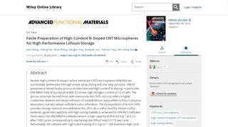 
                            9. Facile Preparation of High‐Content N‐Doped CNT ...