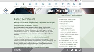 
                            3. Facility Accreditation - American Welding Society