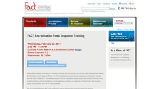 
                            7. FACT Accreditation Portal Inspector Training: FACT