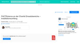 
                            6. FACTScience an der Charité Einsatzbereiche ...