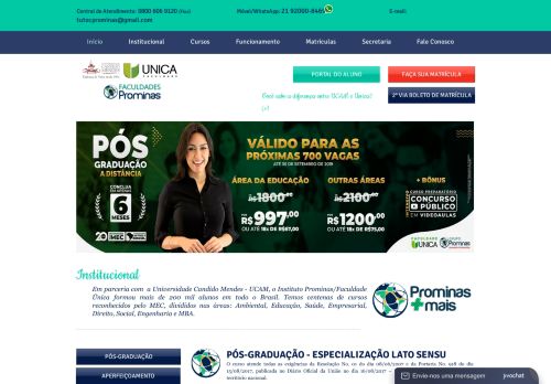 
                            6. Faculdade Unica | UCAM PROMINAS EAD