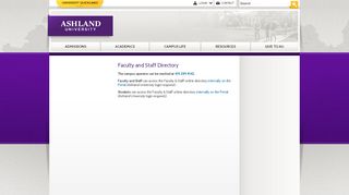 
                            6. Faculty and Staff Directory | Administration | Ashland University