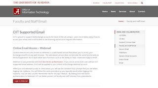 
                            3. Faculty and Staff Email - UA OIT - The University of Alabama