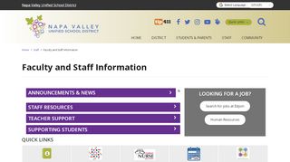 
                            1. Faculty and Staff Information - Napa Valley Unified School District