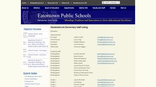 
                            3. Faculty and Staff Meadowbrook Elementary Staff Listing