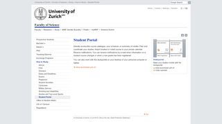 
                            7. Faculty of Science - Student Portal - UZH
