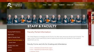 
                            2. Faculty Portal Information | University of the West