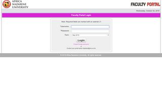 
                            2. Faculty Portal Login - Africa Nazarene University