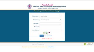 
                            3. Faculty Portal Login - JNTUH