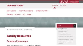 
                            3. Faculty Resources - UAMS Graduate School