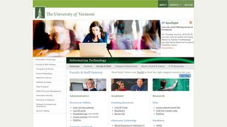 
                            2. Faculty & Staff Gateway : University of Vermont