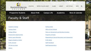 
                            5. Faculty & Staff :: Randolph-Macon College