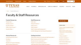 
                            9. Faculty & Staff Resources | The University of Texas at Austin