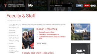 
                            3. Faculty & Staff | Texas Tech University Health Sciences Center