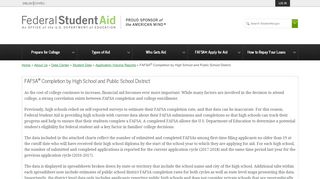 
                            10. FAFSA® Completion by High School and Public School District ...