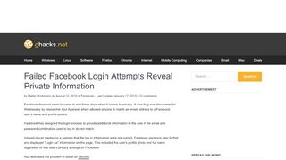 
                            6. Failed Facebook Login Attempts Reveal Private Information ...