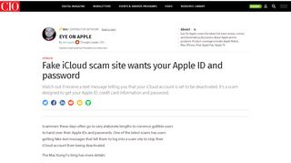 
                            4. Fake iCloud scam site wants your Apple ID and password | CIO