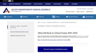 
                            3. Family and Student Access - Allen ISD