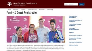 
                            5. Family & Guest Registration - New Student Conference - Texas A&M ...