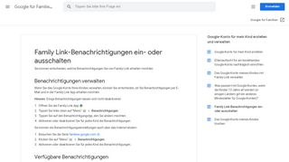 
                            2. Family Link-Benachrichtigungen ein- oder ausschalten ...