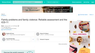 
                            9. Family problems and family violence: Reliable assessment ...