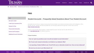 
                            9. FAQ About Your Student Account - Truman State University