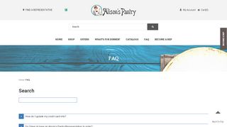 
                            1. FAQ - Alison's Pantry