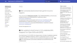 
                            7. FAQ - AutoConnect for ESP8266/ESP32 - GitHub Pages