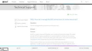 
                            4. FAQ: How do I manage ArcGIS connections to online resources?