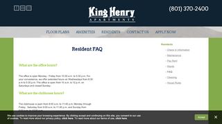 
                            6. FAQ - King Henry Apartments