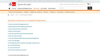 
                            9. FAQ Klett Augmented (English) | Digitales | Klett Sprachen