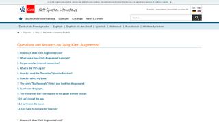 
                            5. FAQ Klett Augmented (English) | Digitales | Klett ...