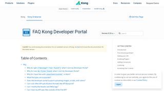 
                            7. FAQ Kong Developer Portal - v0.32-x | Kong - Open-Source API ...