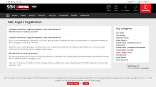
                            1. FAQ: Login / Registration - WorldSBK