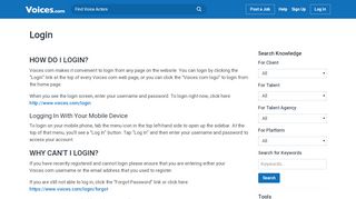 
                            5. FAQ: Login | Voices.com