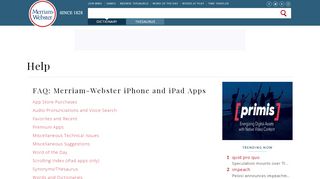 
                            6. FAQ: Merriam-Webster iPhone and iPad Apps | Merriam-Webster