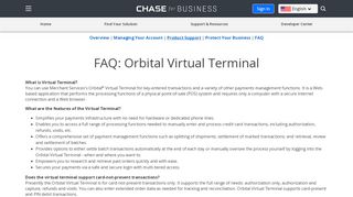 
                            2. FAQ: Orbital Virtual Terminal - Chase Merchant Services